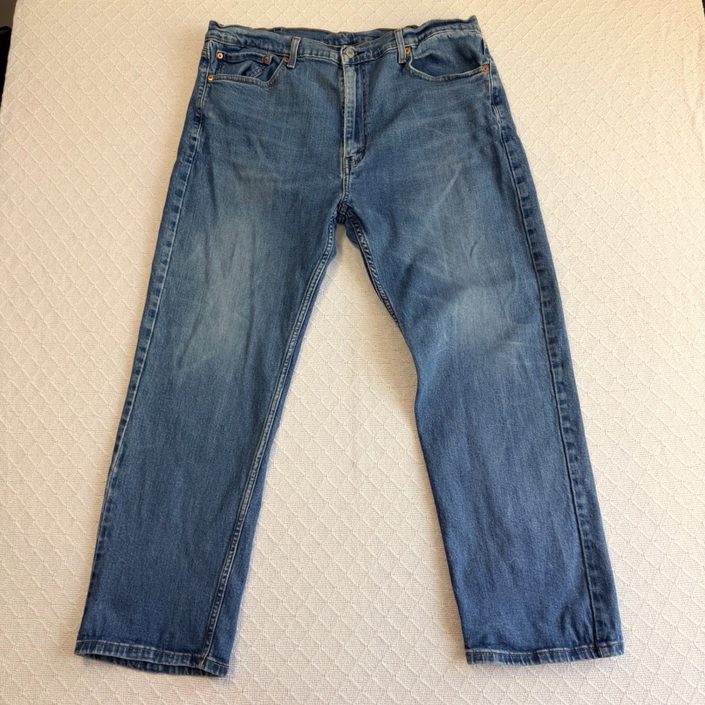 Levis 505 Regular Fit Straight Leg Jeans Mens 40x30 Medium Wash Blue 00505-2222